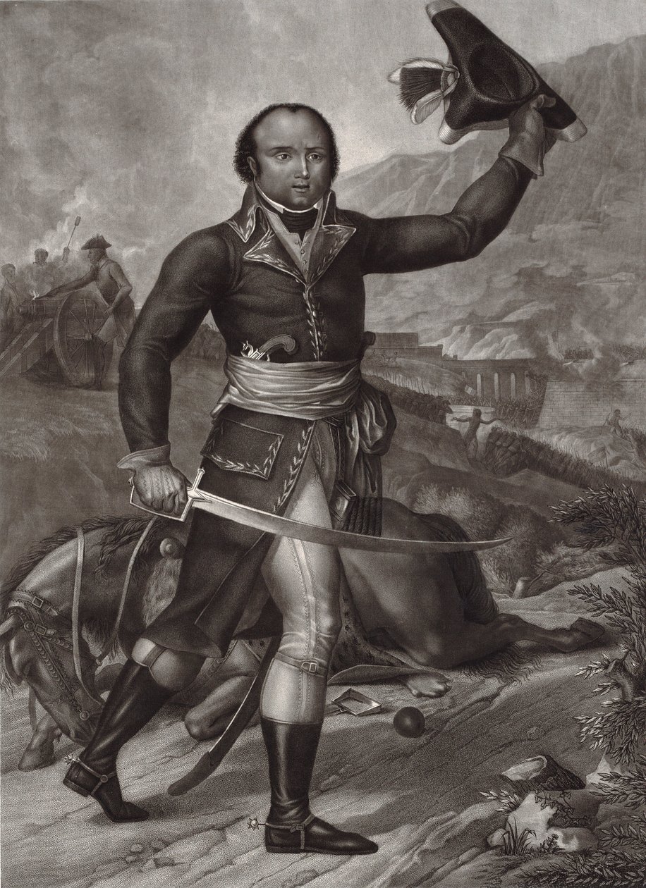 フランス共和国軍の将校服を着たトマ・アレクサンドル・デュマ将軍 -Alexandre Davy de la Pailleterie said Dumas (1762-1806) フランスの作家アレクサンドル・デュマの父であるフランス人将校 父 - le general Thomas Alexandre Davy de la Pailleterie (1762-1806) 作： 無名の画家