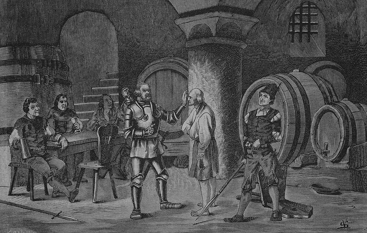 ドイツ農民戦争（1524-1526）：ゲッツ・フォン・ベルリッヒンゲン、アモルバッハの修道院にて 作： 無名の画家