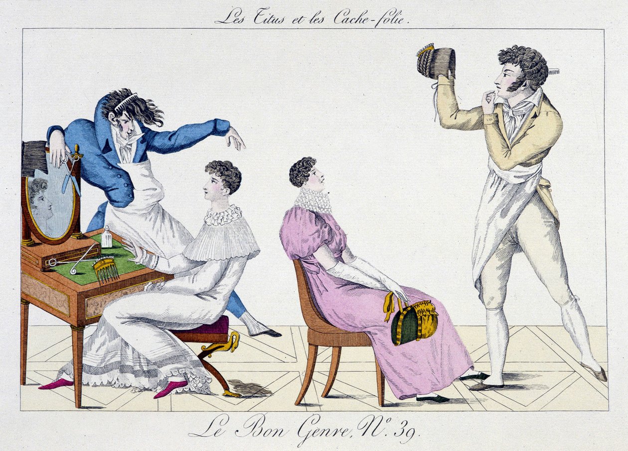 ヘアドレッシング - "Le Bon Genre "の中で、デビュー。19世紀 作： 無名の画家