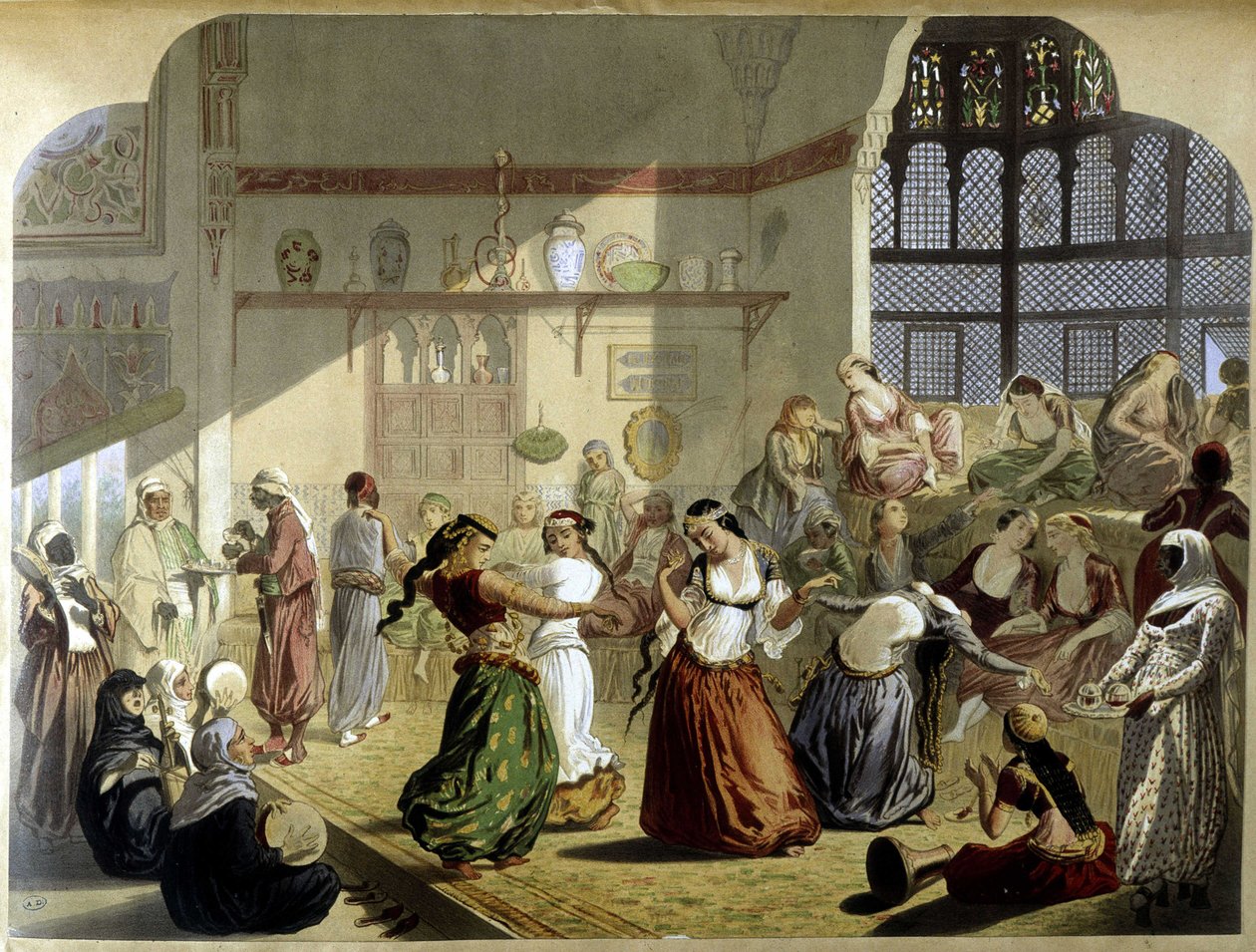 ハレム - 1870年頃の "Modern Egypt "にて。 作： 無名の画家