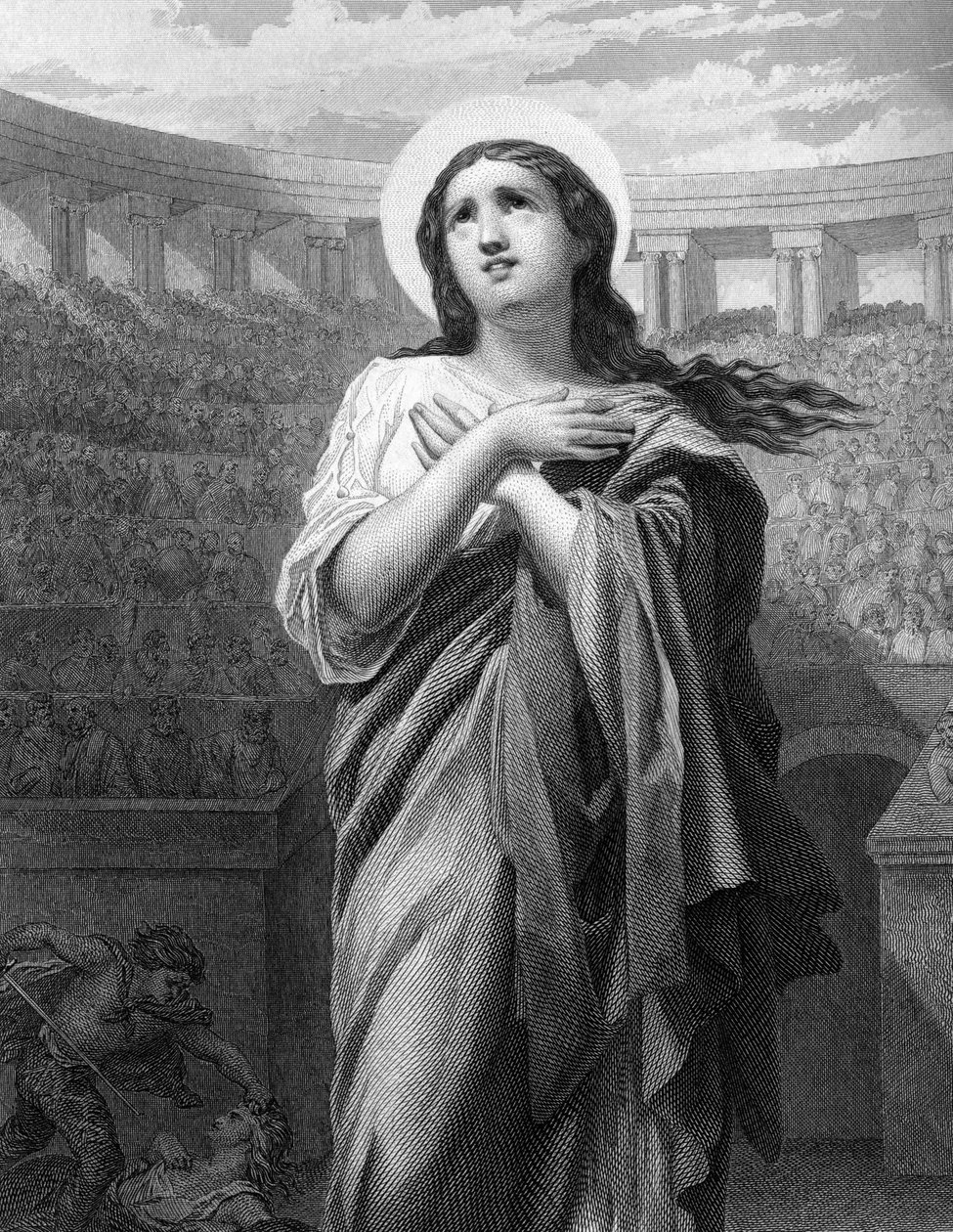 ホーリー・フェリシティ未亡人とローマの殉教者。(II c.)の『聖なる女性たち』に収録されている。1852年 作： 無名の画家