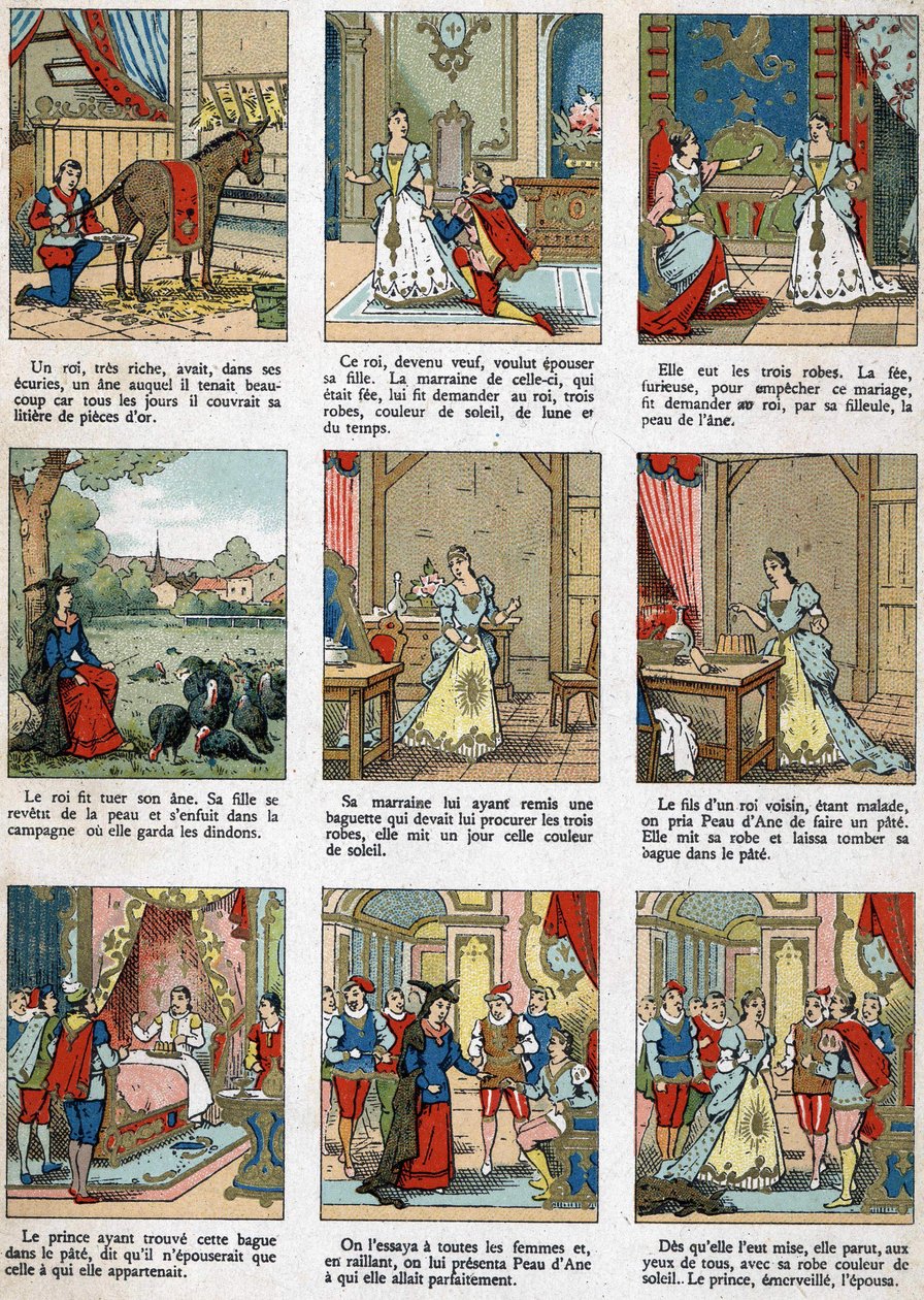 シャルル・ペローの物語「ロバの皮」の挿絵。 作： 無名の画家