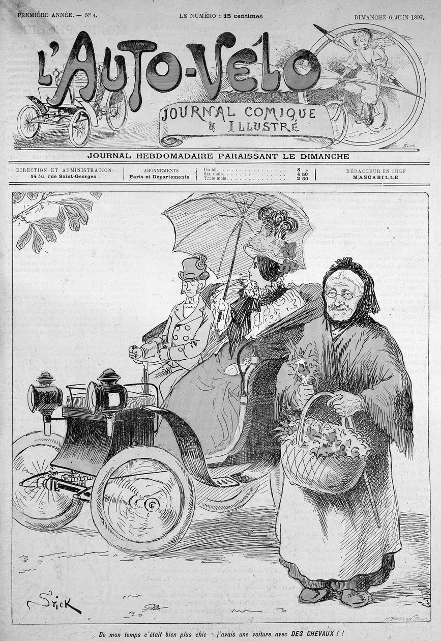 私の時代はもっと粋だった：私は馬付きの車を持っていた。- 1897年6月6日付「L
