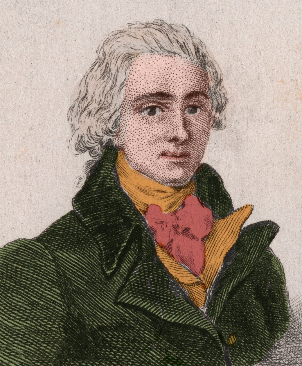 Jean-Pierre-Claris (Jean Pierre Claris) de Florian (1755-1794), 劇作家、小説家、詩人、フランスの寓話作家（1755-1794）。1876年のエングレーヴィング。 作： 無名の画家