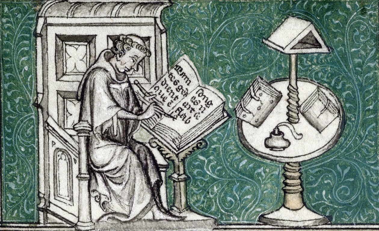 バラのロマンスを構成するジャン・ド・メン、1380年頃（ミニチュア） 作： 無名の画家