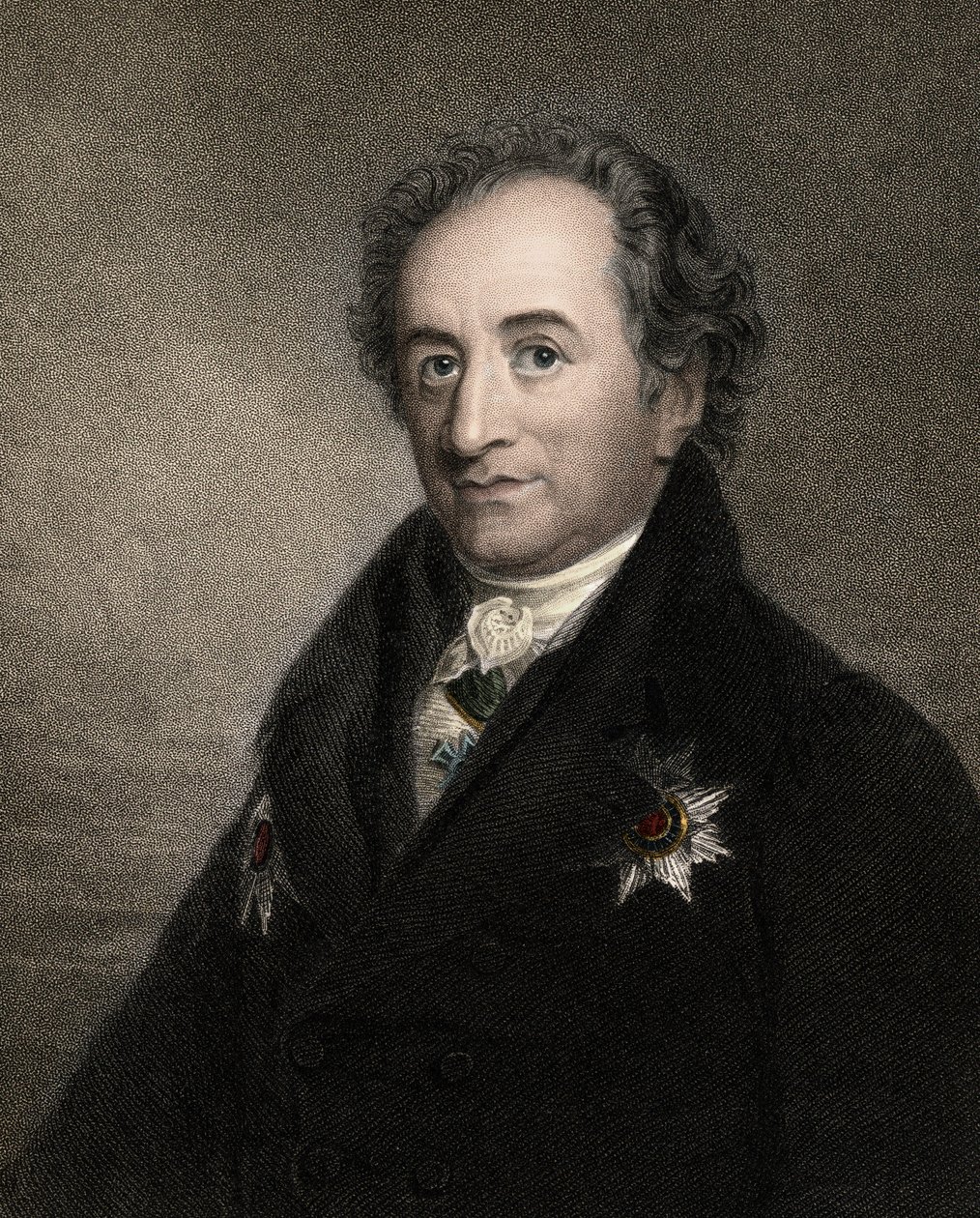 ヨハン・ヴォルフガング・バイ・ゲーテ 1749-1832 - エッチング - 19世紀 作： 無名の画家