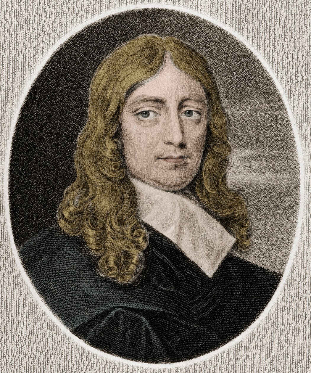 ジョン・ミルトン 1608-1674 - エッチング - 19世紀 作： 無名の画家