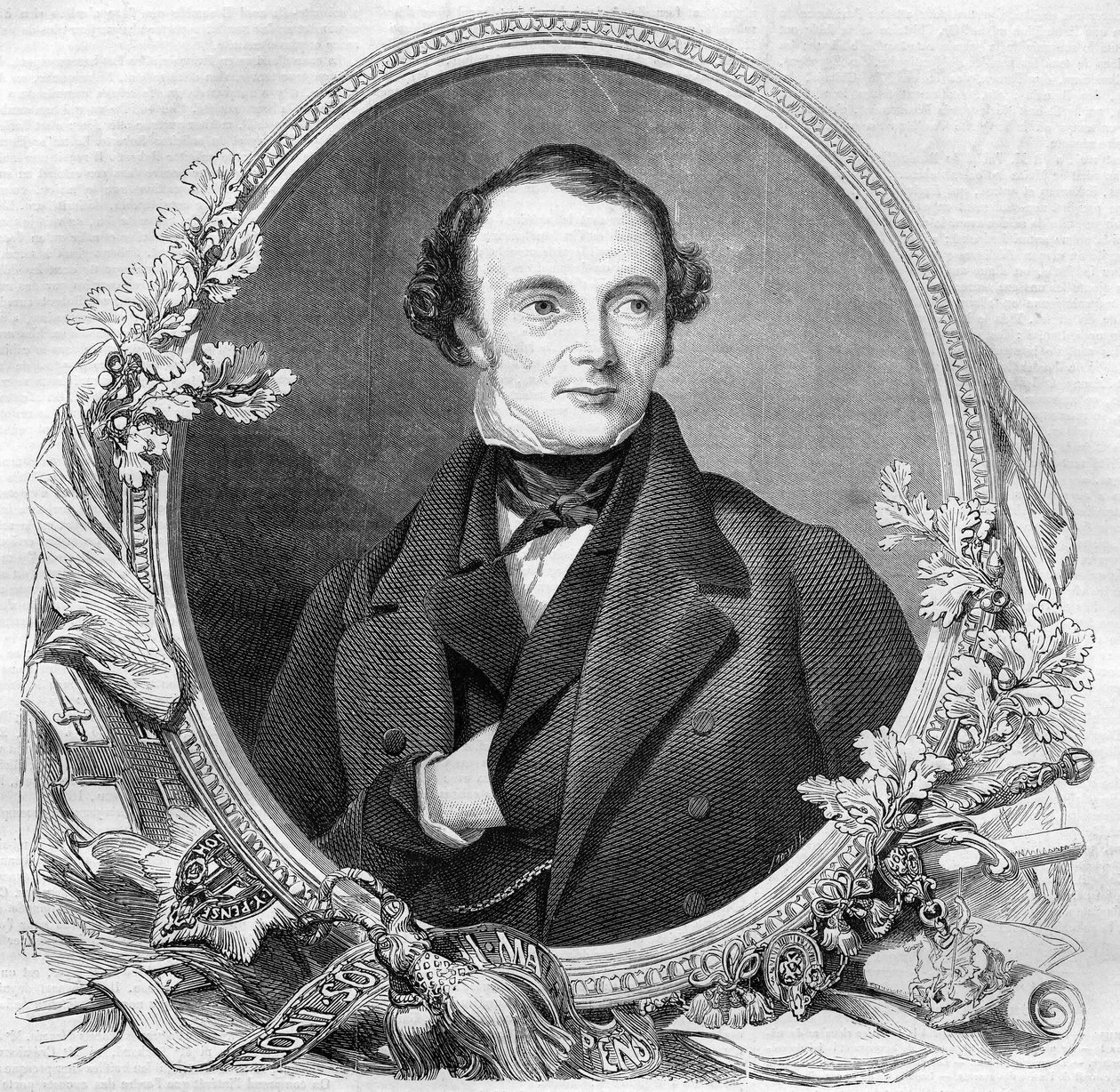 ジョン・ラッセル（1792-1878）、イギリスの政治家 1860年のエングレーヴィング。 作： 無名の画家