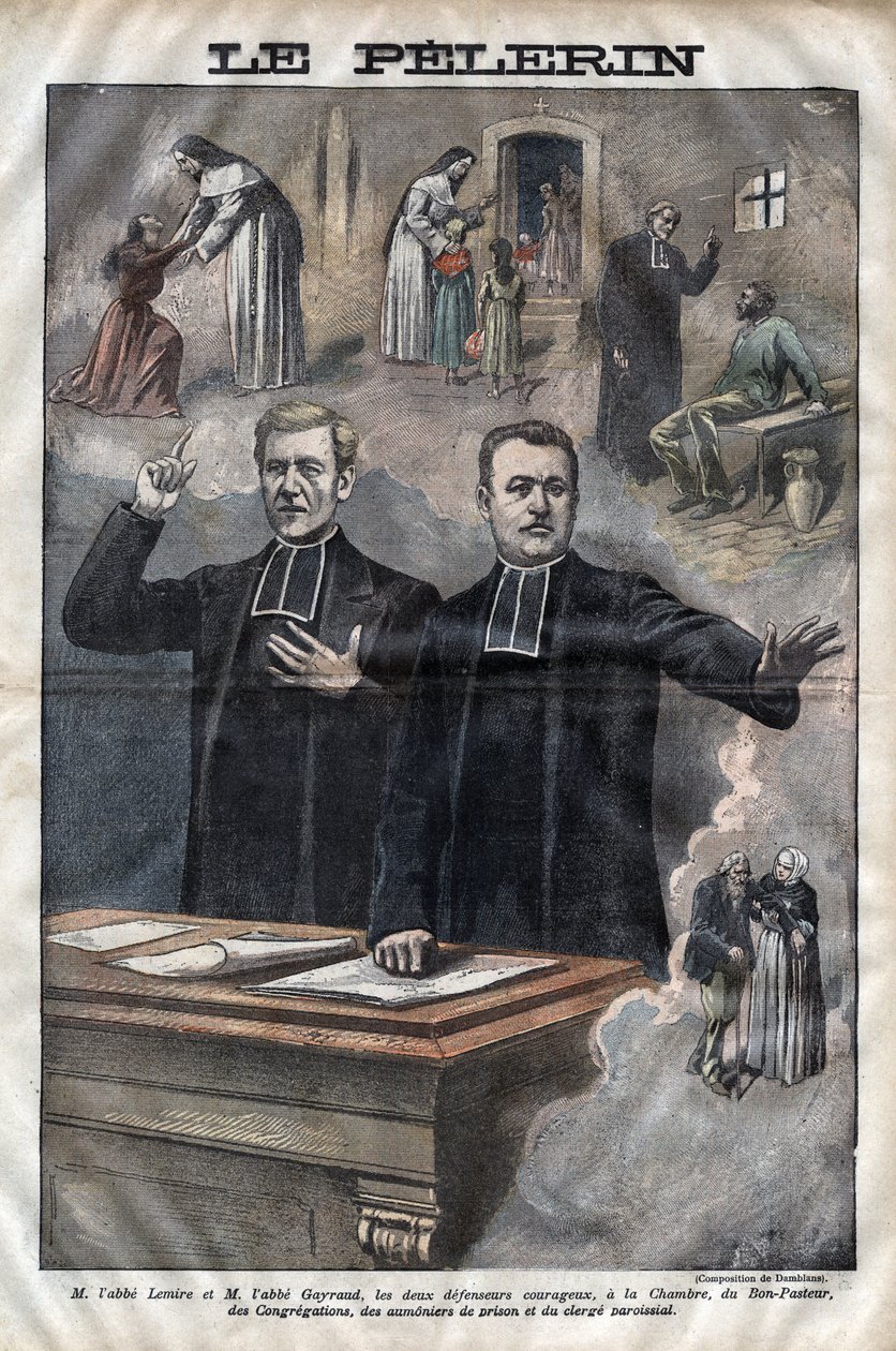 ジュール・オーギュスト・ルミール（1853-1928）とイポリット・ゲイロー（1856-1911）は、フランスの教会関係者や政治家で、1899年の『Le-Pelerin』誌に掲載された肖像画を描いている。 作： 無名の画家