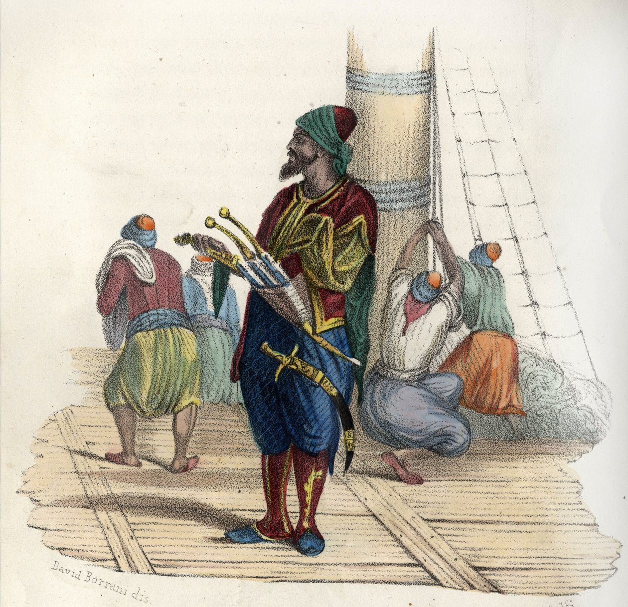 Khayr al-Din (v.1476-1546), バルベロッサ2世として知られる、トルコの私掠船。Léon Galibertの "L