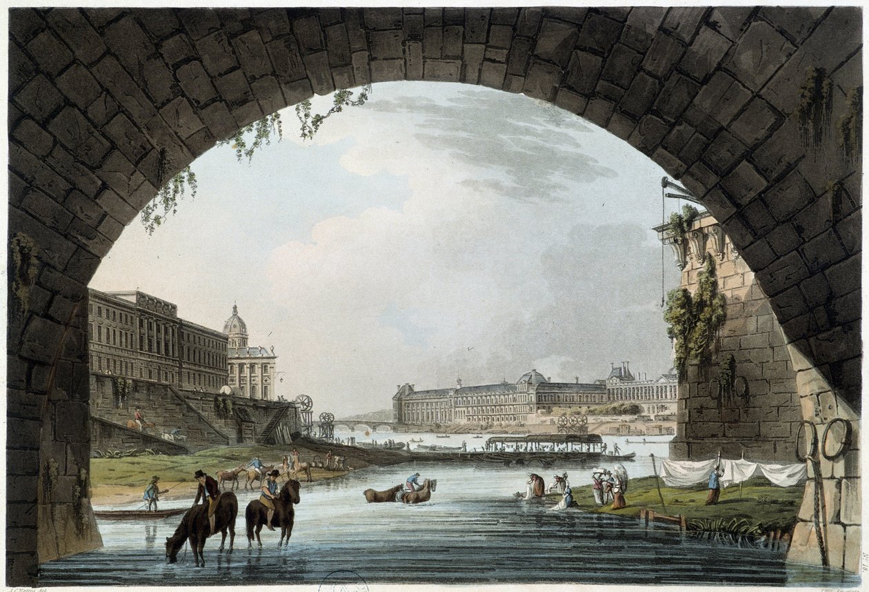 La Monnaie, 4 Nations in Paris seen by J.C.Mats, Published by W.Miller in London -1806 作： 無名の画家