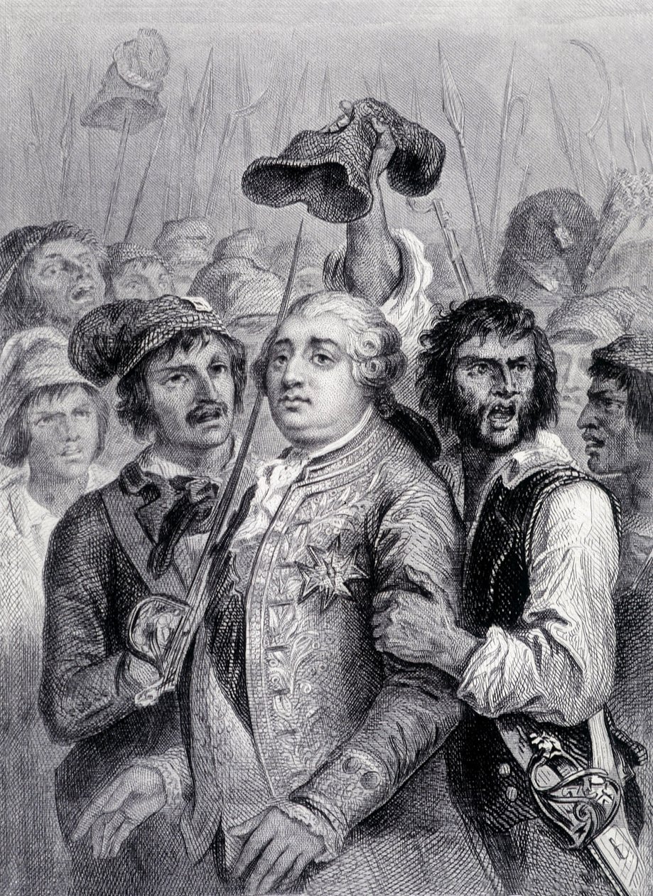 Le peuple aux Tuileries, cap Louis XVI of Phrygian cap, June 20 作： 無名の画家