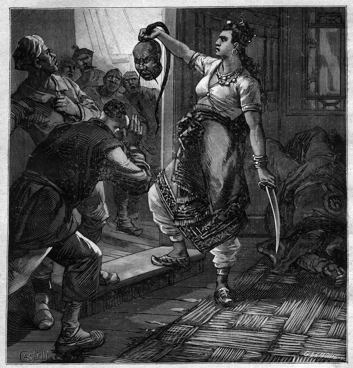 Le pirate du Tonkin - Pierre Mael (Charles Causse and Charles Vincent) による小説の挿絵 1884年の「journal des voyages」に掲載された版画 作： 無名の画家