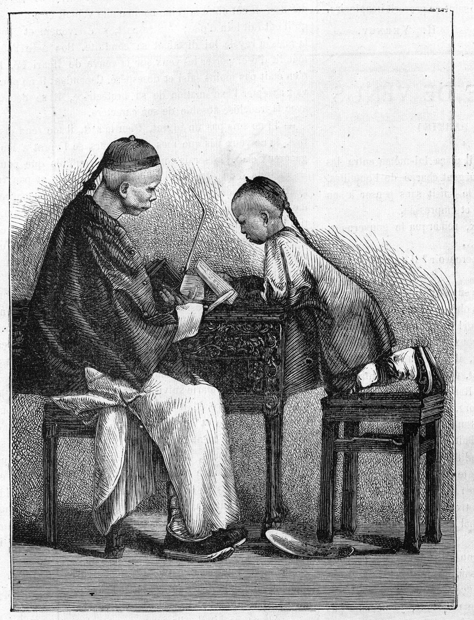19世紀の中国の生活。講演会の様子 作： 無名の画家