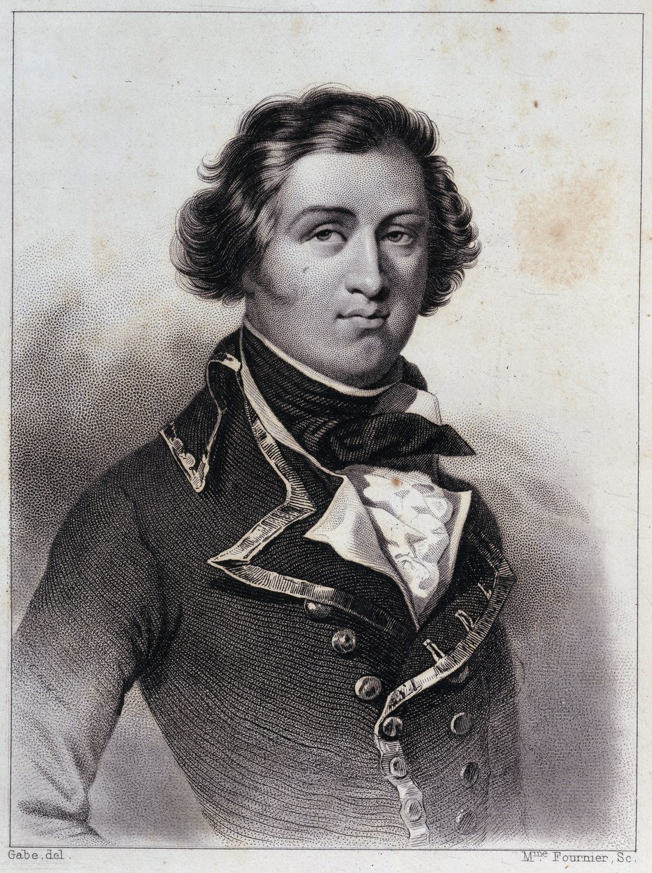 1792年、シャルトル公爵ルイ・フィリップ・ドルレアン。彼は国王ルイ・フィリップ1世（1773-1850）となった。- ルイ・フィリップの政治的・私的生活の歴史」に掲載された彫刻 作： 無名の画家