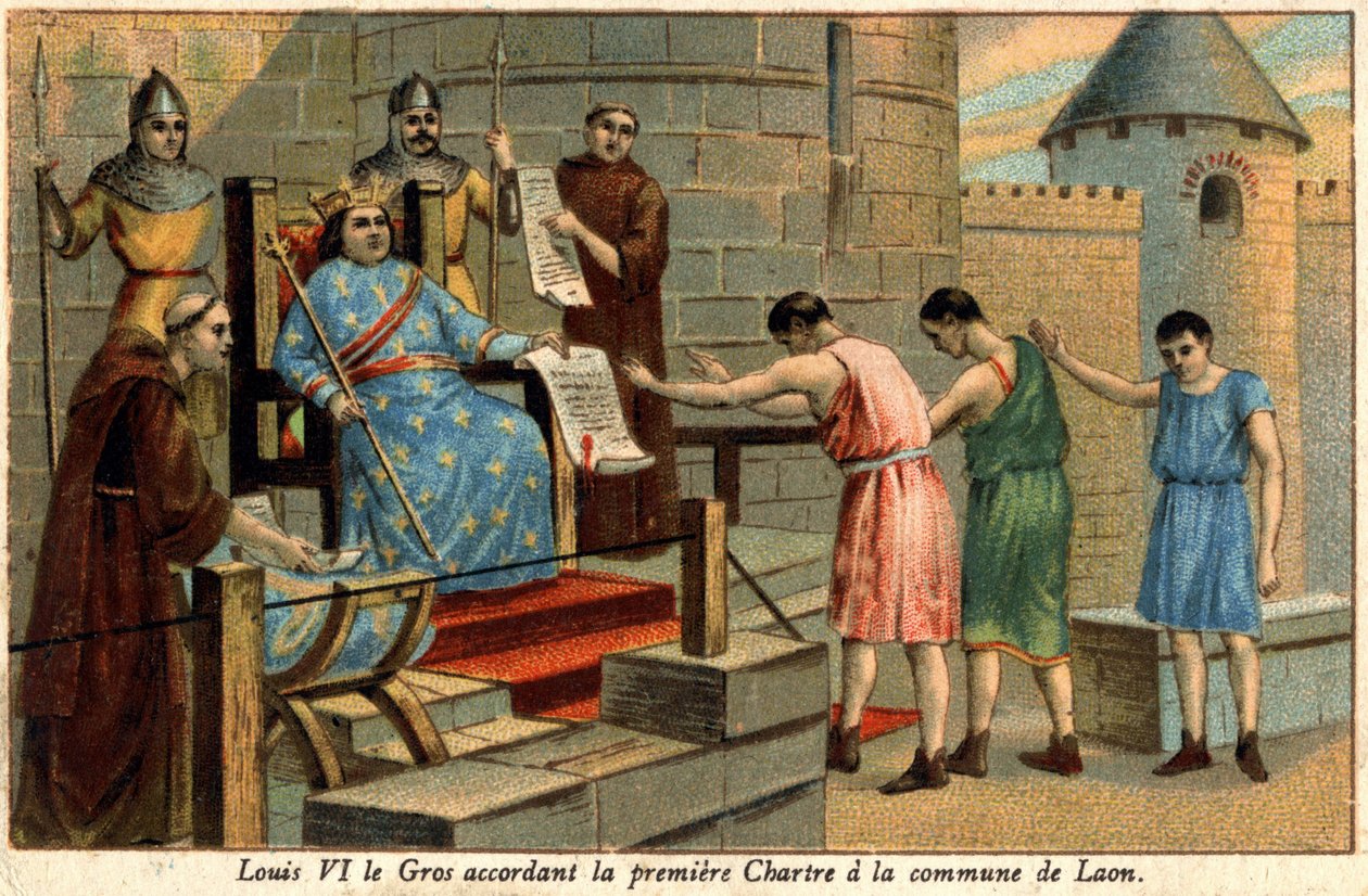 1128年、ルイ6世は最初のシャルトルをラオンのコミューンに与えた。 作： 無名の画家
