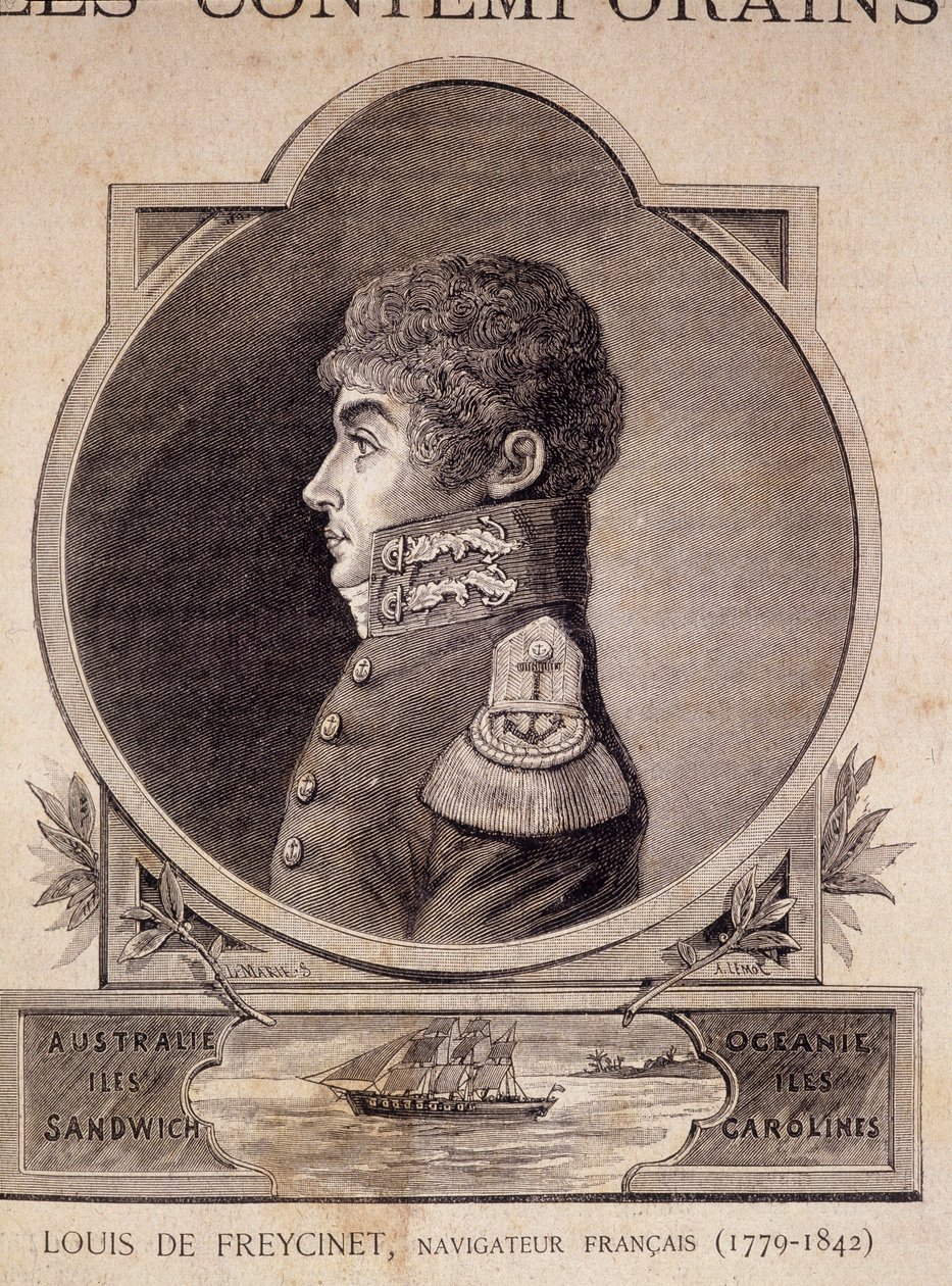 ルイ・ド・フレシネ（フランスの航海士、1779年～1842年）......「Les Contemporains」（19世紀後半）に掲載。 作： 無名の画家