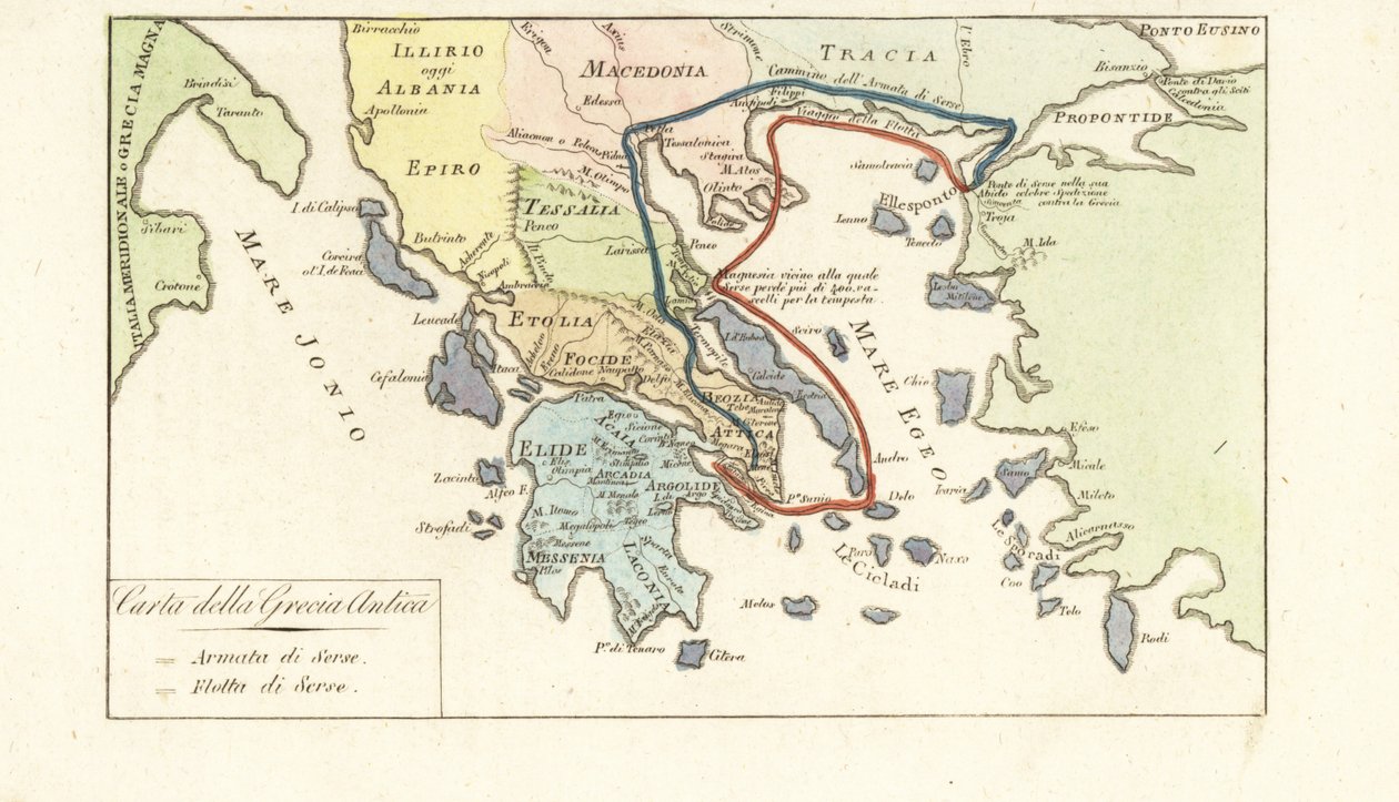 古代ギリシャの地図 作： 無名の画家