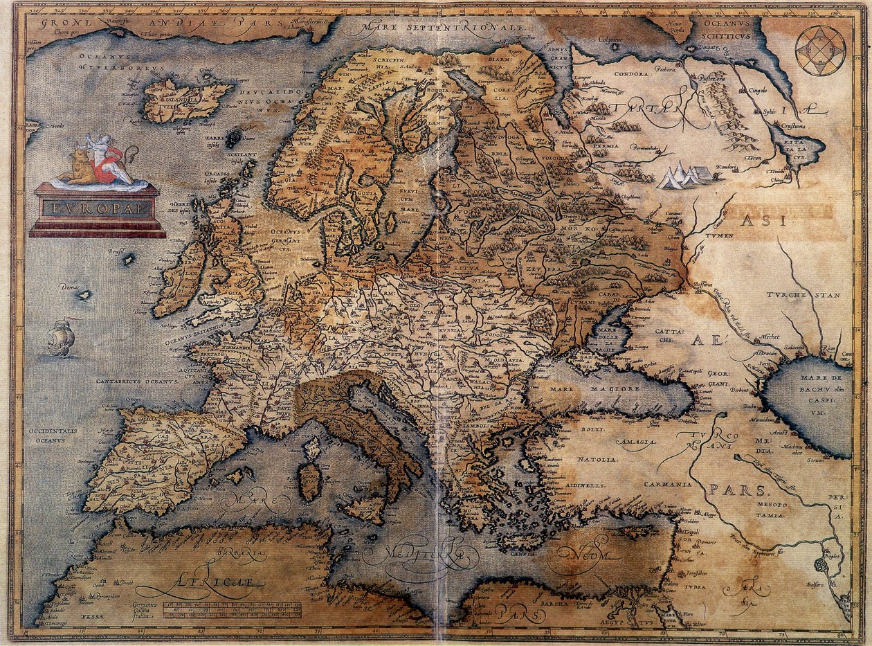 ヨーロッパの地図 作： 無名の画家