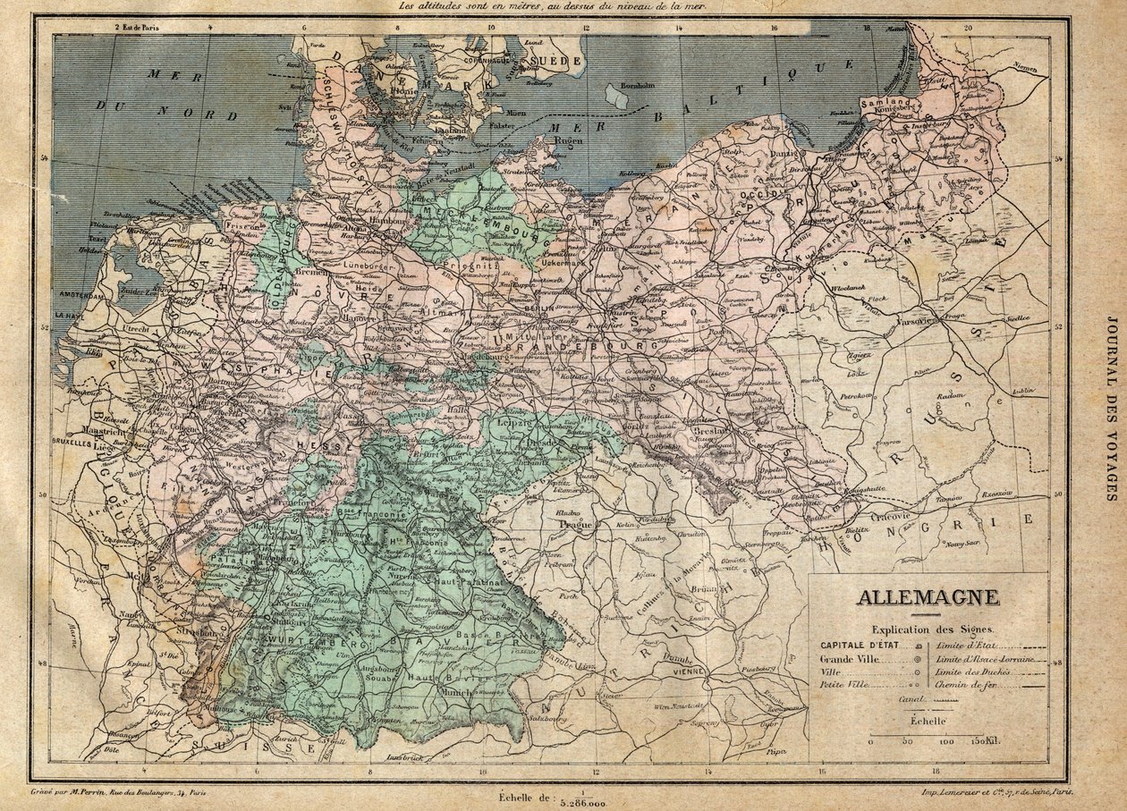 1891年のドイツの地図 - Map of Germany in 1891 - 作： 無名の画家