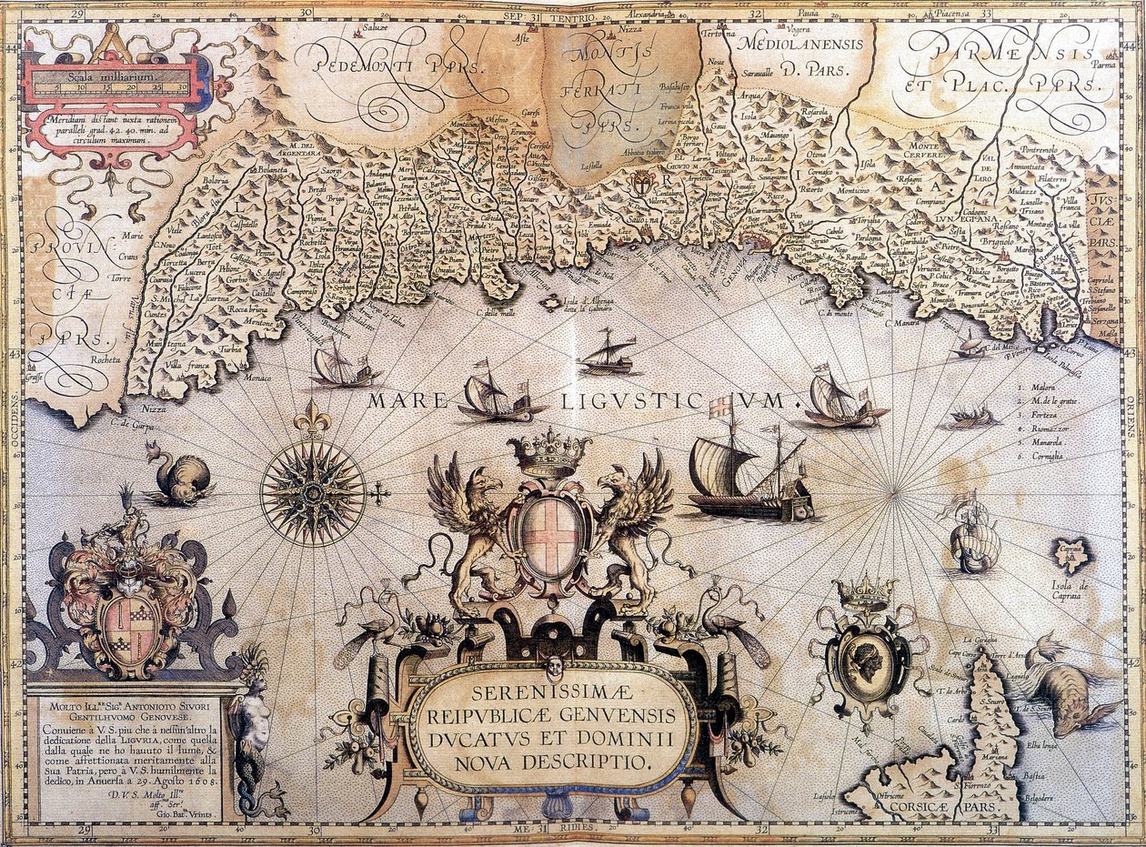 ジュネーヴ共和国の地図 作： 無名の画家