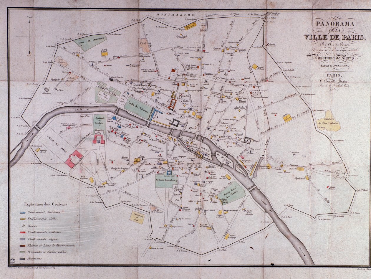 1840年のパリの街の地図。 | 無名の画家