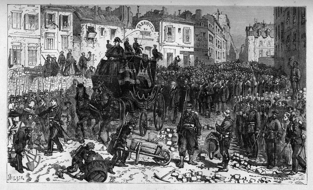 1871年3月：ヴィクトルの息子、シャルル・ユーゴーの埋葬-『恐ろしい年』の刻印-1871年3月：ヴィクトルの息子、シャルル・ユーゴー（1826-1871）の埋葬-ヴィクトル・ユーゴーの『恐ろしい年』の刻印-1874年-。 作： 無名の画家