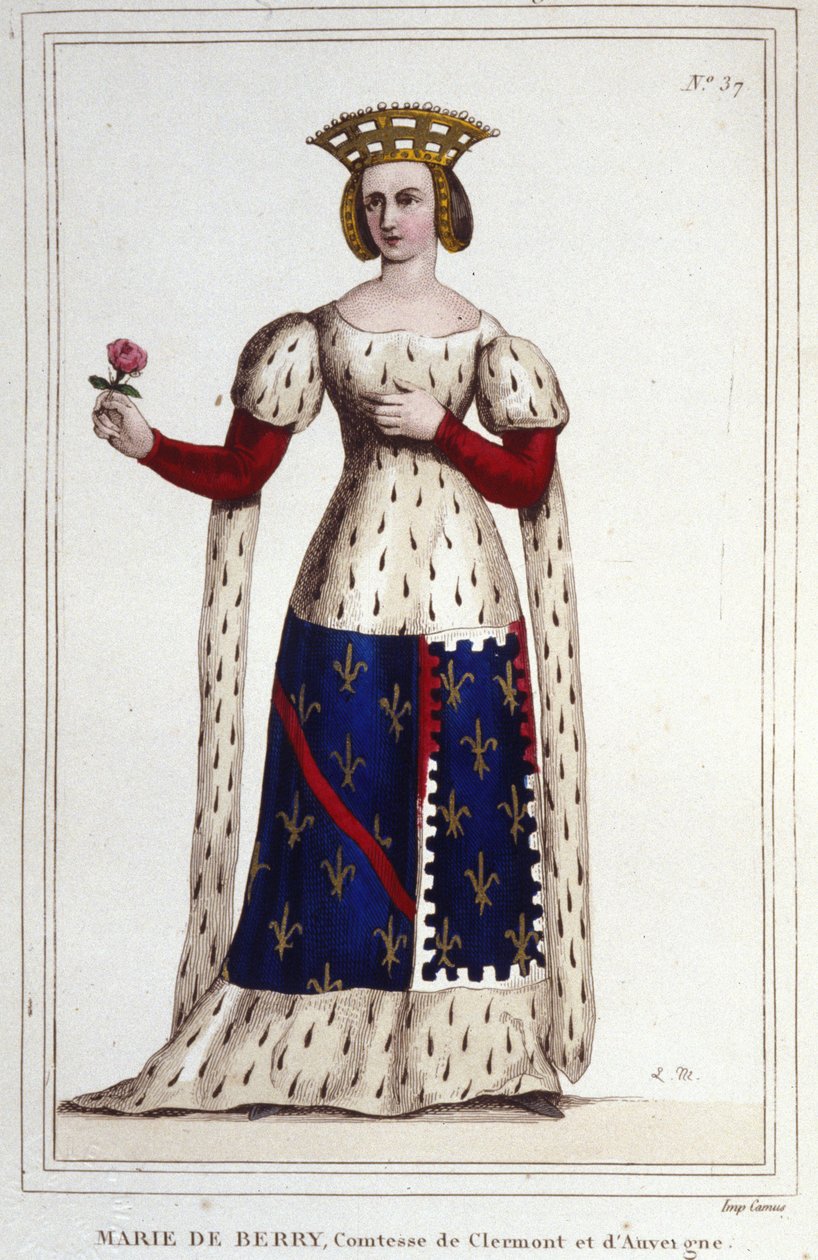 マリー・ド・ベリー（1367-1434）。クレルモンおよびオーヴェルニュの伯爵夫人。 作： 無名の画家