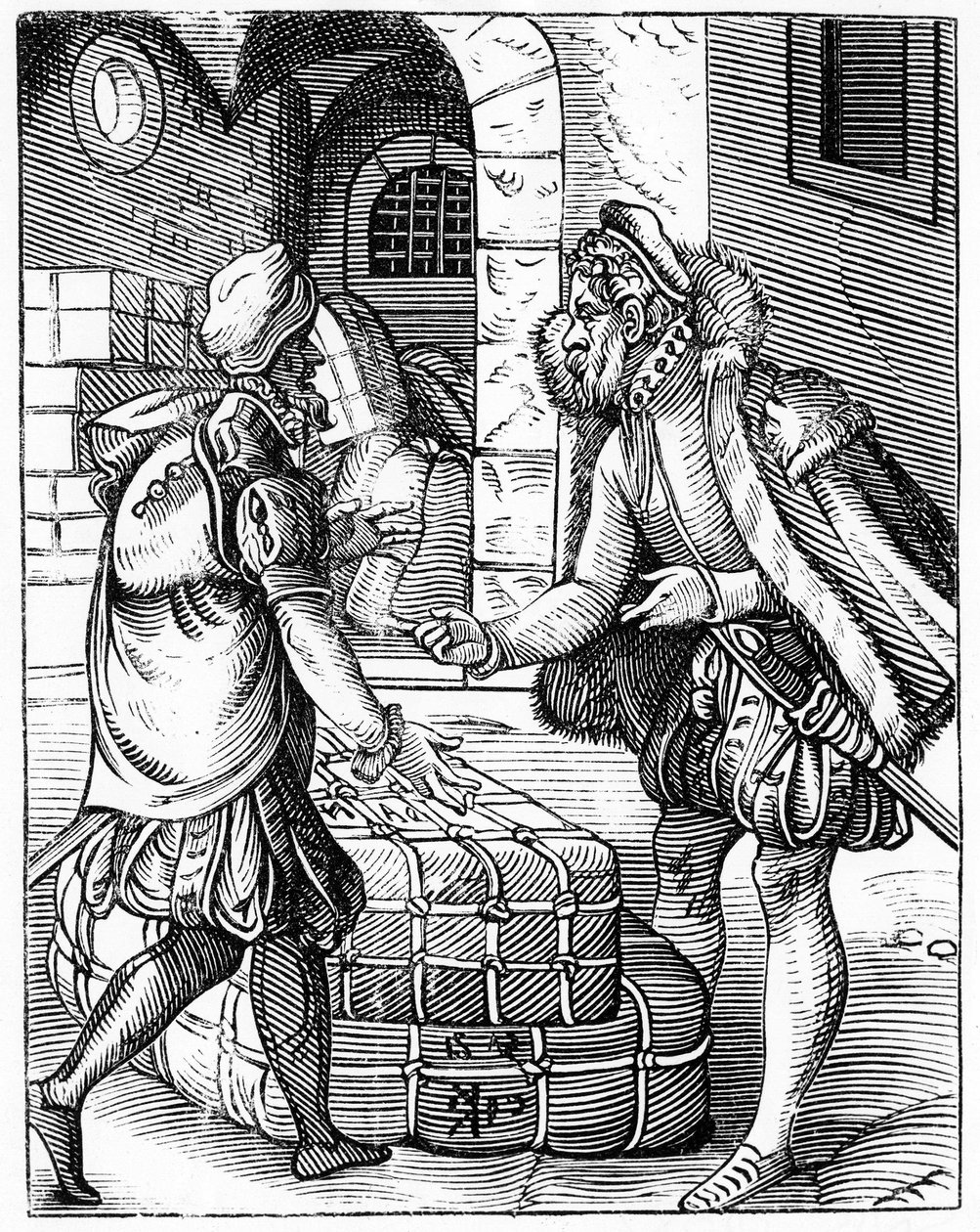 商人 - "De Artibus Illiberalibus et Mechanicis,... "にて。 作： 無名の画家