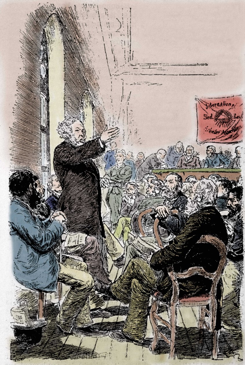 ミハイル・アレクサンドロヴィチ・バクーニン(Bakunin)(1814-1876)1869年9月にスイスで開催されたベール会議でロシアの無政府主義者。 作： 無名の画家