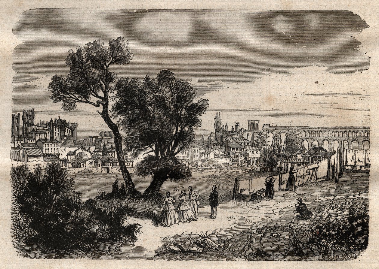 19世紀のモンペリエ - Montpellier au 19st century - (モンペリエ19世紀) 作： 無名の画家