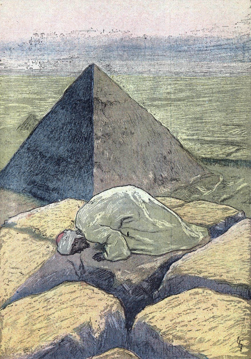 エジプトで祈りを捧げるイスラム教徒 「The Pelerin」より イラスト 1934年6月5日 個人蔵 作： 無名の画家