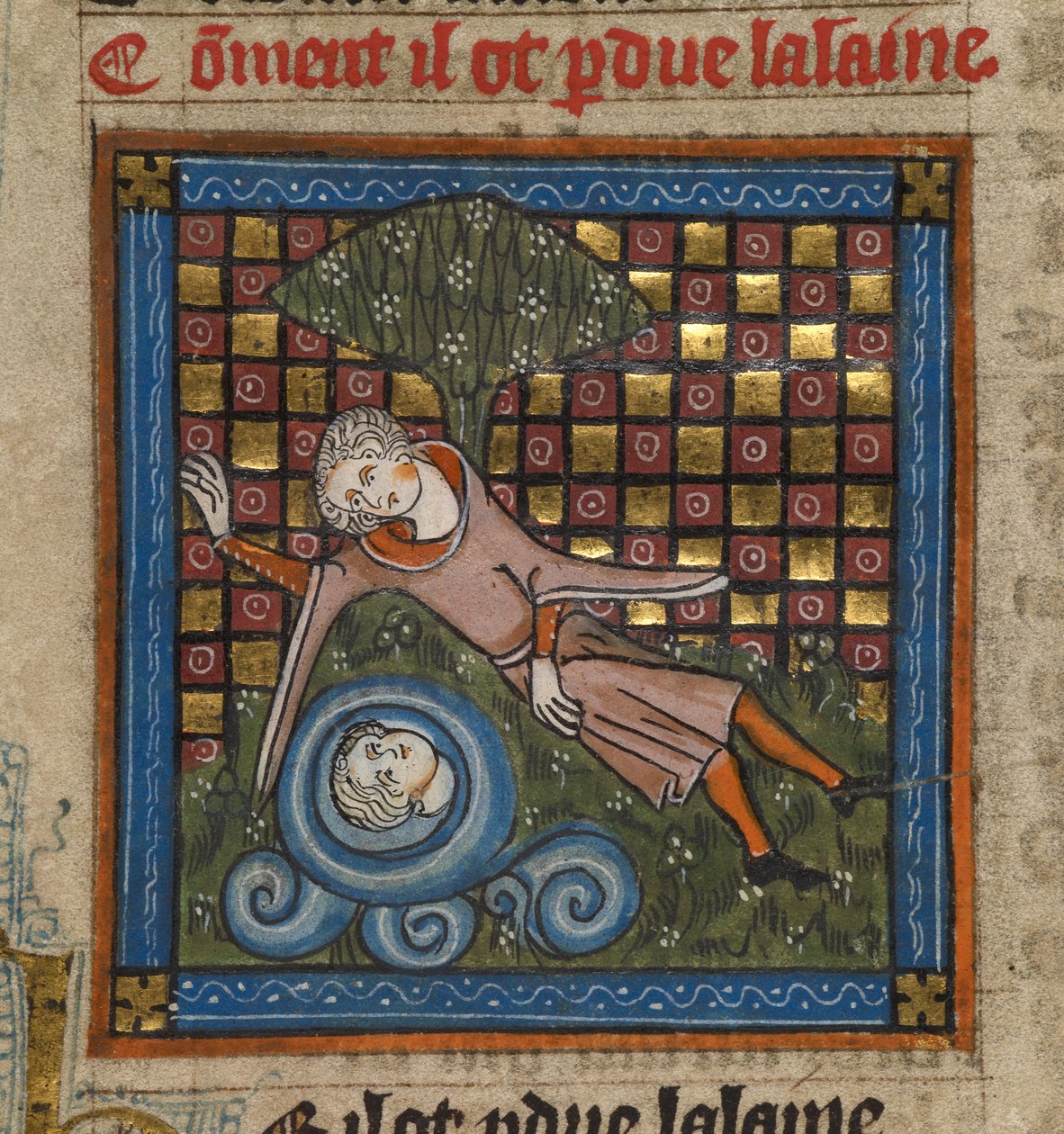 「ル・ロマン・ド・ラ・ローズ」、1340年頃（ミニチュア） 作： 無名の画家