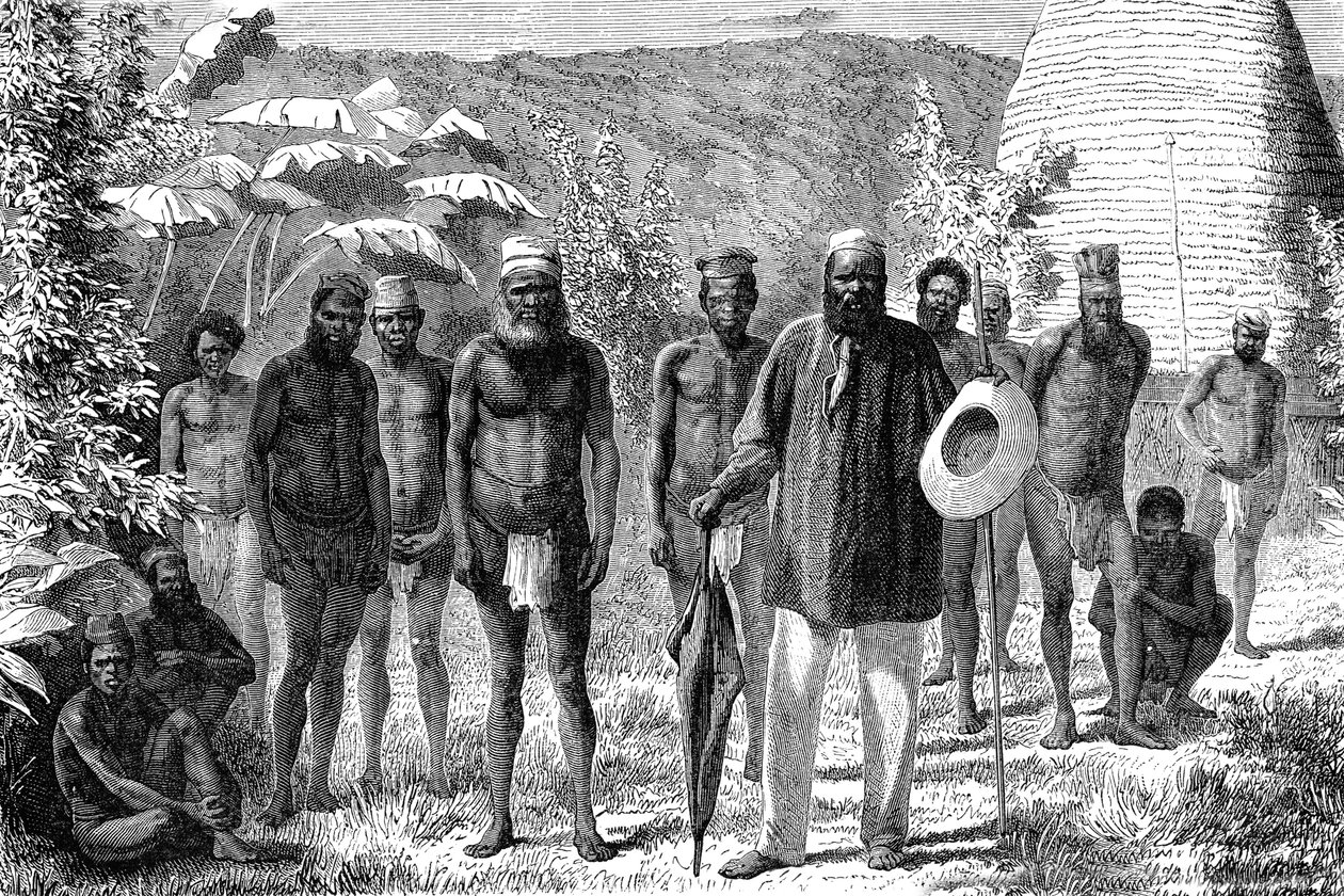 ニューカレドニア出身1885年エングレーヴィング 作： 無名の画家