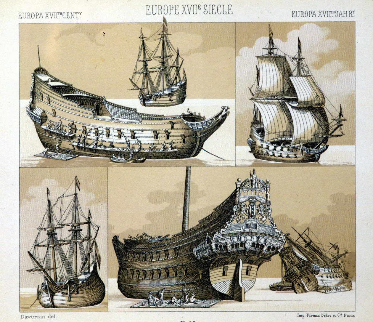 17世紀の海軍と商人-ラケの「歴史的衣装」で 1888年 作： 無名の画家