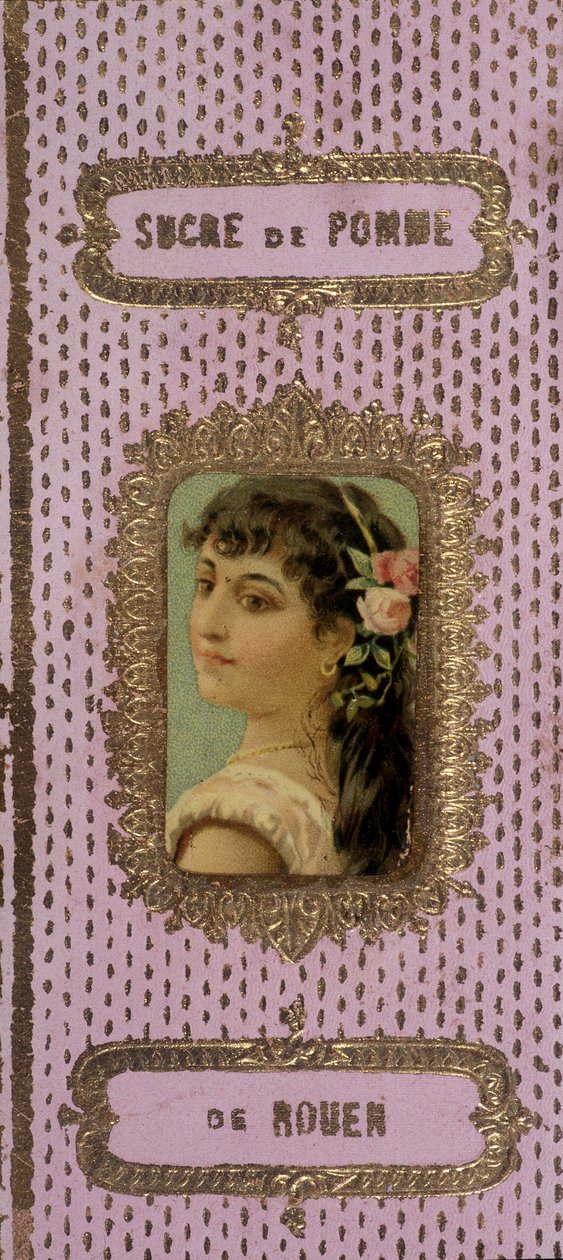 ルーアンのシュガー・ド・ポム・ド・ルーアン」の包装箱（19世紀 作： 無名の画家