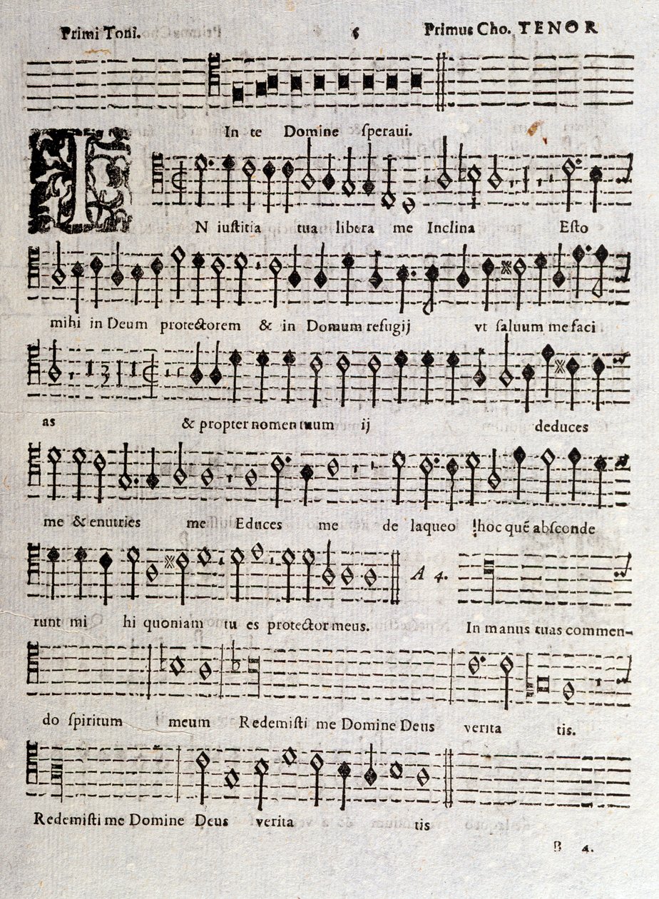ルドヴィコ・ヴィアダーナ作曲「詩篇」（op16）の楽譜のページです。 作： 無名の画家
