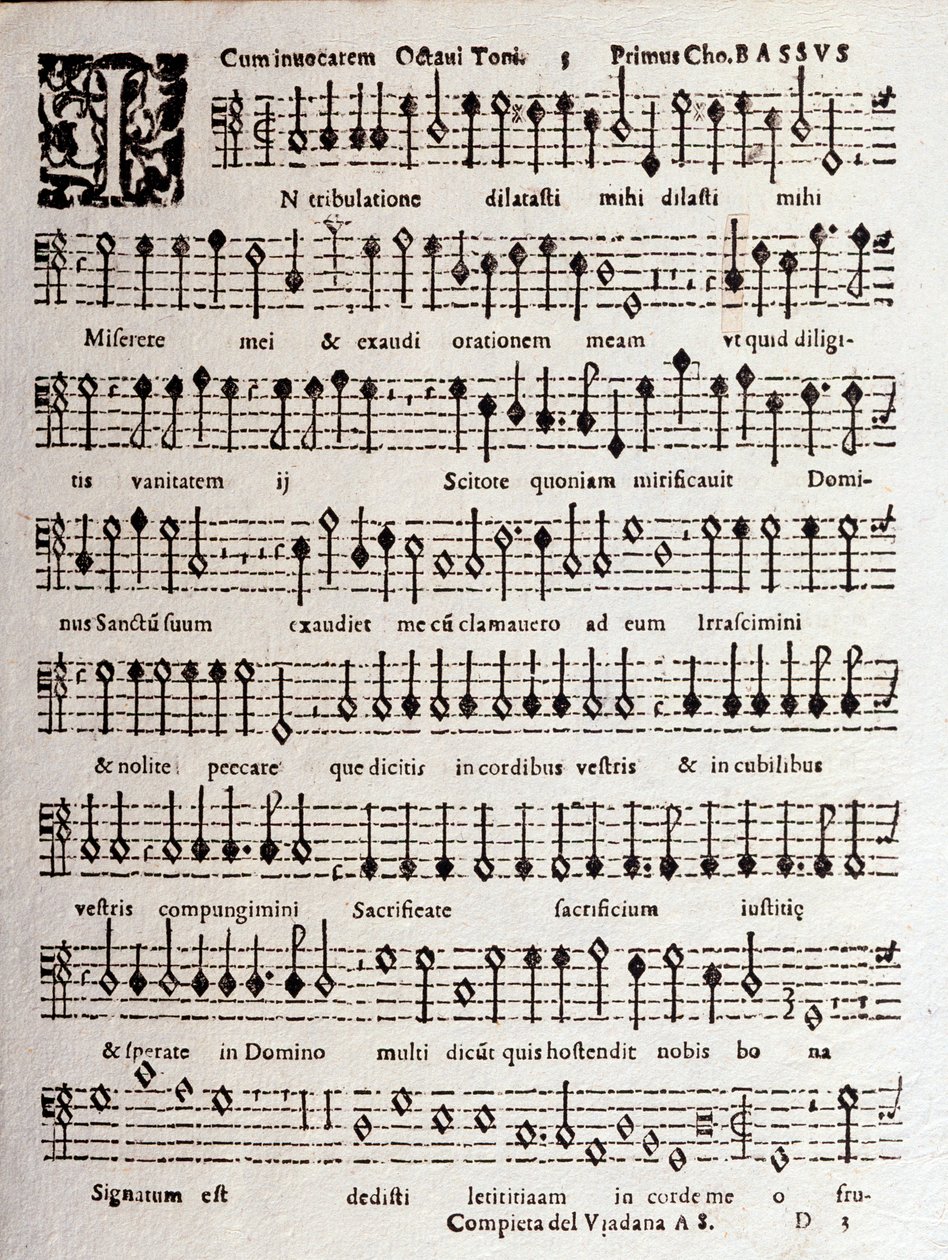 ルドヴィコ・ヴィアダーナ作曲「詩篇」（op16）の楽譜のページです。 作： 無名の画家