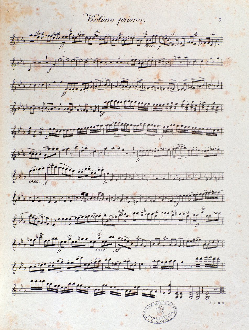 Louis Spohrによる「アルルナ」序曲の楽譜のページ 作： 無名の画家