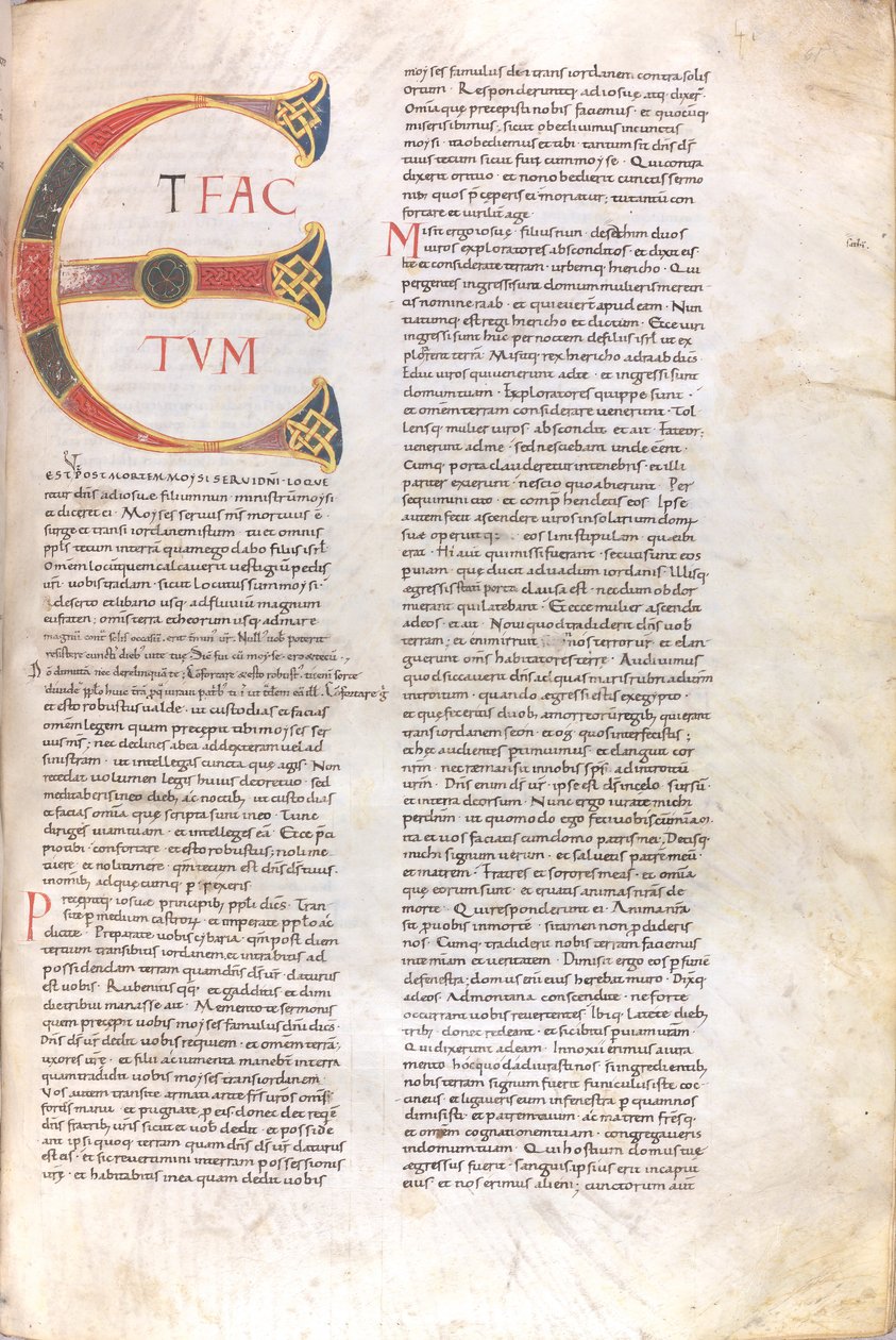 Et Factotum」と大文字で書かれたページ、11世紀、細密写本、膜質写本 作： 無名の画家