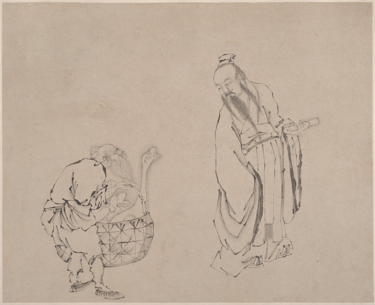 絵画、20世紀（アルバムの葉、紙にインク） 作： 無名の画家