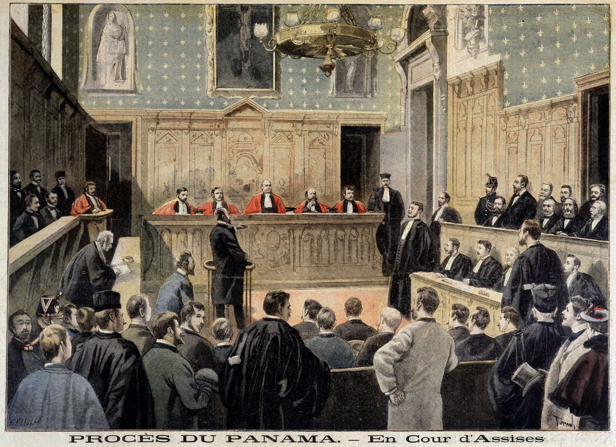 パナマ事件：アサイス裁判所-1898年02月01日の「Le Petity Journal」にて 作： 無名の画家
