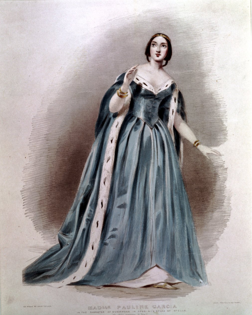 Pauline Viardot - Garcìa (1821-1910), フランス人歌手。デズデモーナ役で出演。ジョアキーノ・ロッシーニの「オテロ」。 作： 無名の画家