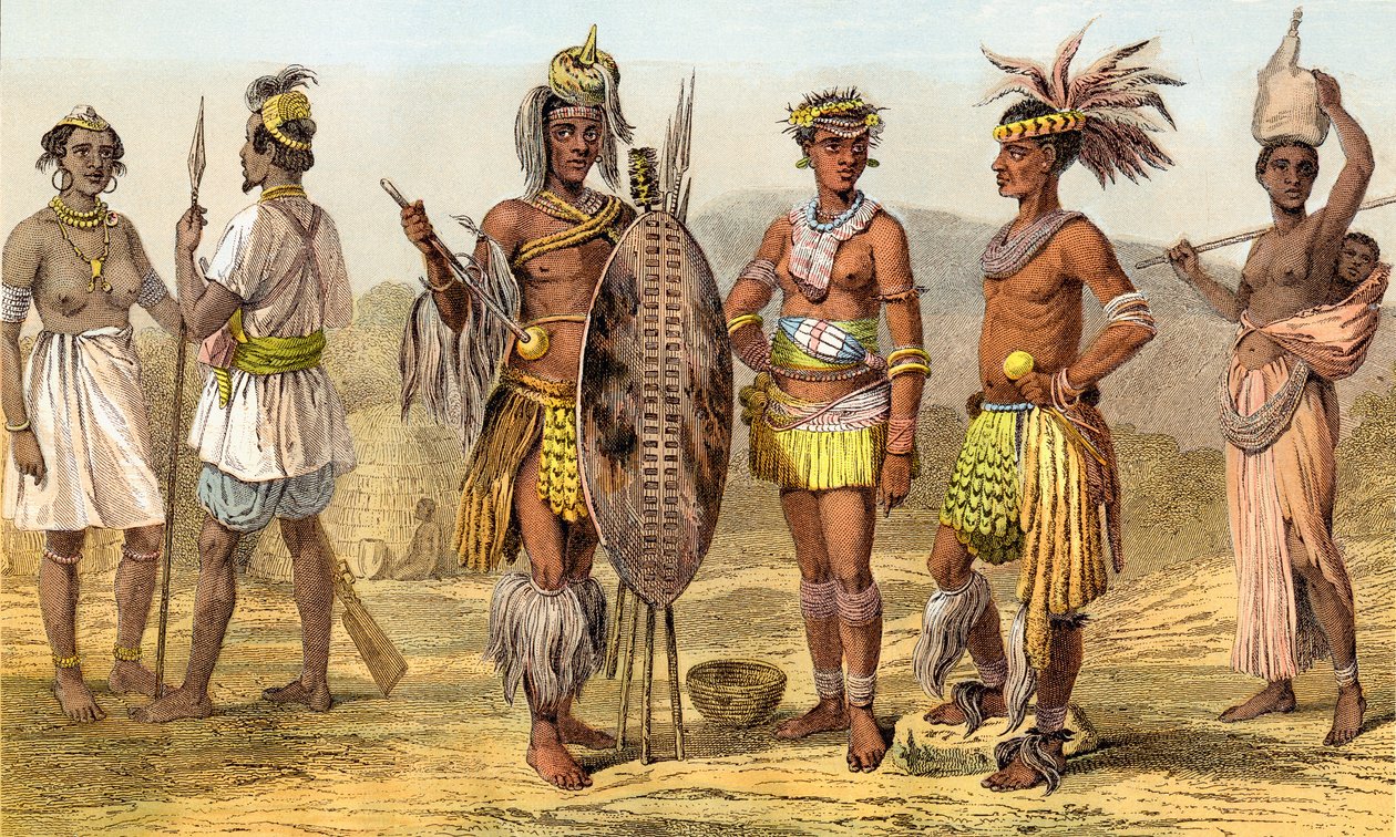 19世紀後半のエチオピアの人々、1903年出版（印刷物） 作： 無名の画家