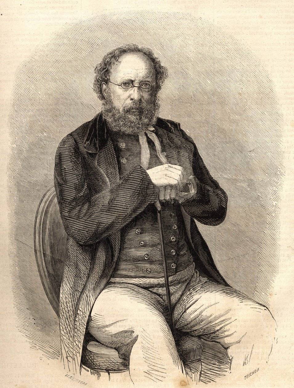 ピエール・ジョセフ・プルドン（1809～1865）。フランスの社会主義理論家で、アナーキズムの先駆者。1865年のエングレーヴィング。ビアンケッティ・コレクション 作： 無名の画家