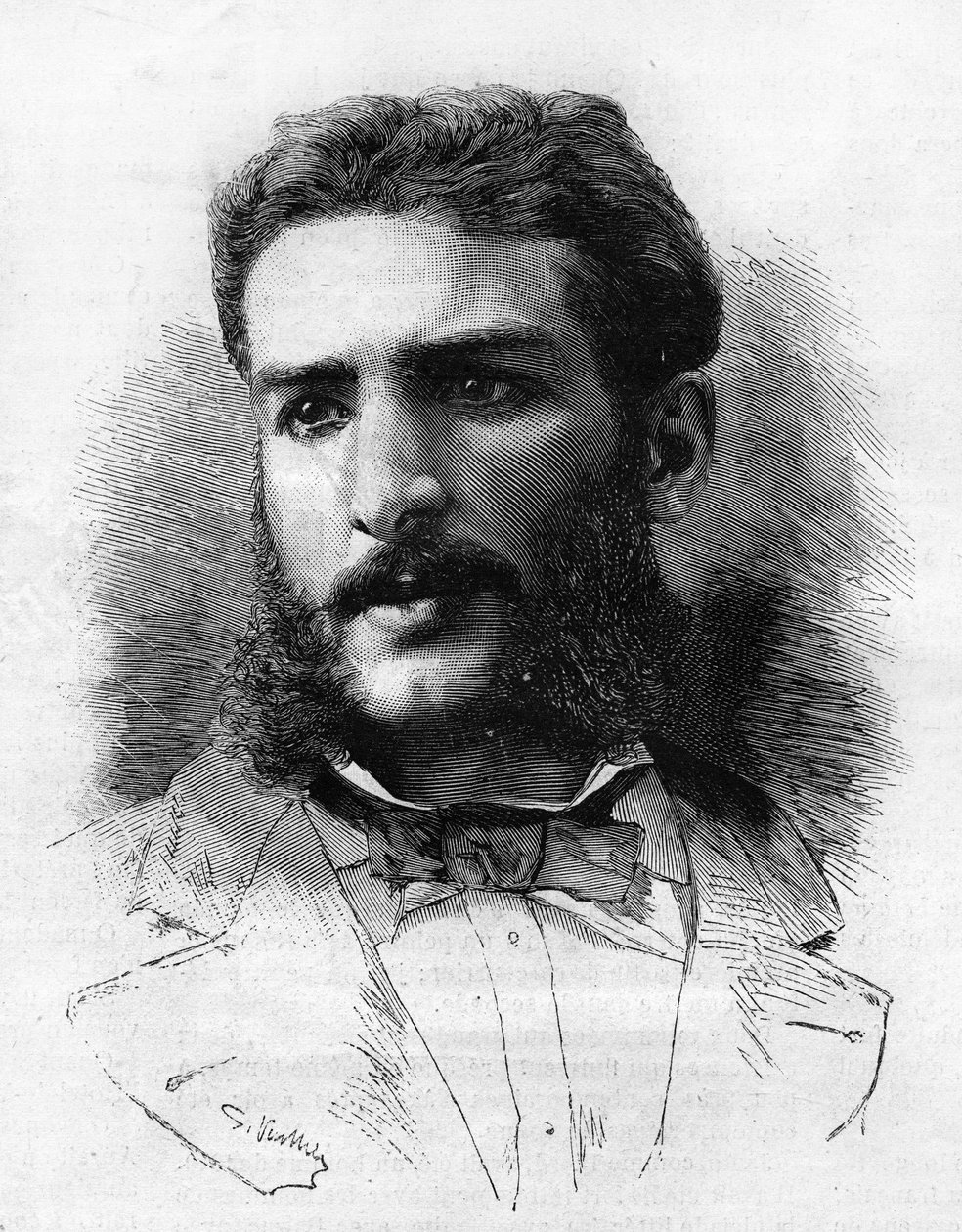 1882年、フランスの探検家、Pierre Savorgnan of Brazza（1852-1905）。 作： 無名の画家
