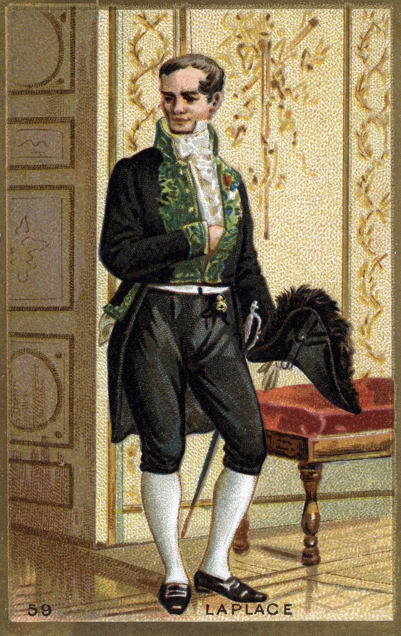 ピエール・シモン・ド・ラプラス（1749-1827）は、フランスの数学者・天文学者。19世紀のクロモリ写真。 作： 無名の画家