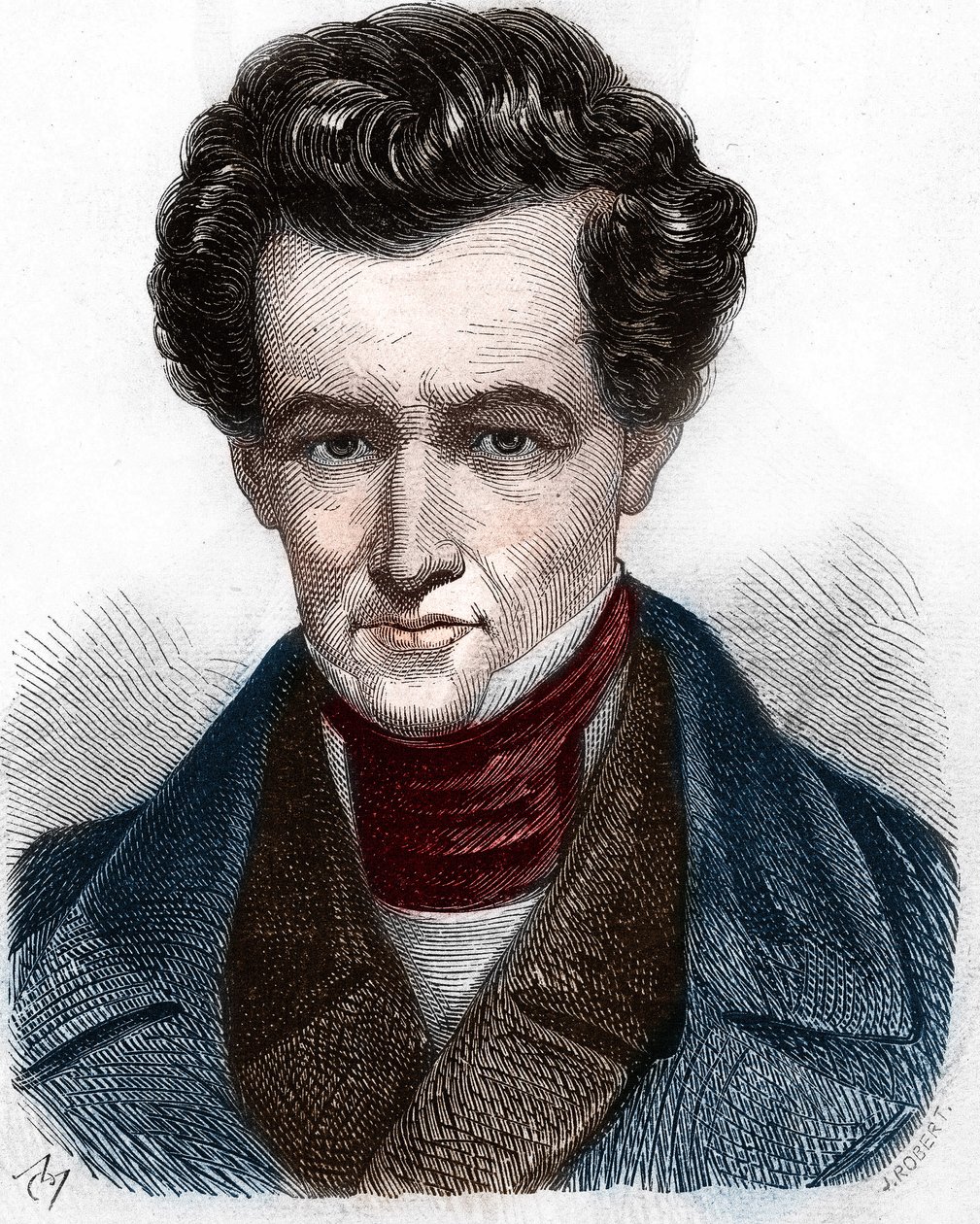 Portrait Armand Carrel (1800-1836) フランスのジャーナリスト。 作： 無名の画家