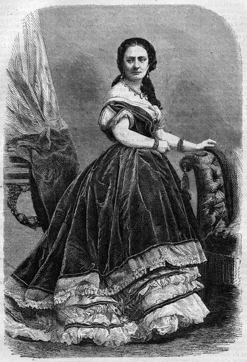 Portrait Maria Wyse Bonaparte dit Madame Urbain Ratazzi (1833-1902)."The Illustrous Universe "に掲載されたエングレーヴィング 作： 無名の画家