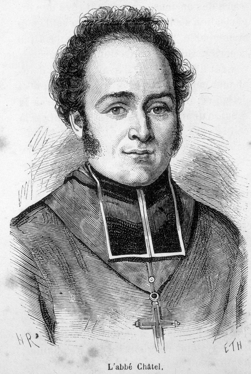 7月革命時のフランス教会の創設者であるアベ・フェルディナン・フランソワ・シャテル（1795-1857）の肖像。 作： 無名の画家